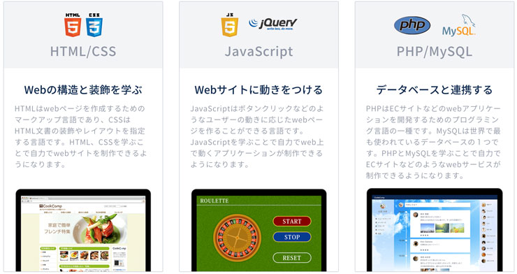 CodeCampGateのカリキュラム